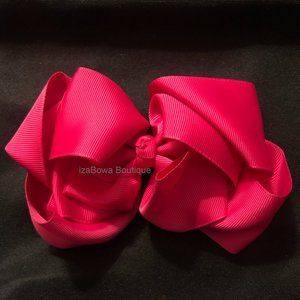 Shocking Pink 6" Double Stacked Boutique Bows   (2) Handmade NWT Boutique